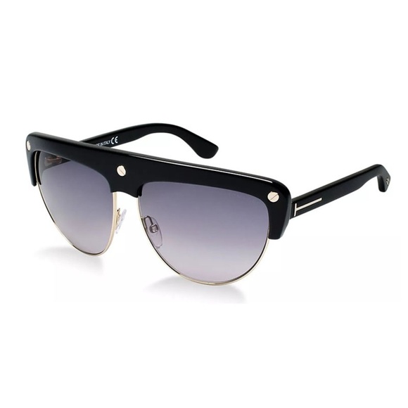 TOM FORD SUNGLASSES FT0318 01B Shiny Black / Smoke Gradient - Picture 1 of 5